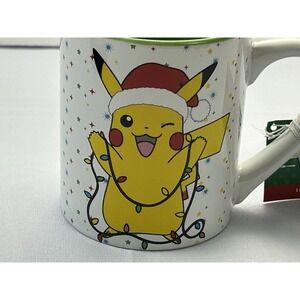 Pokemon Pikachu Christmas Holiday Ceramic Mug 14oz Santa Hat Nintendo Gamer Geek